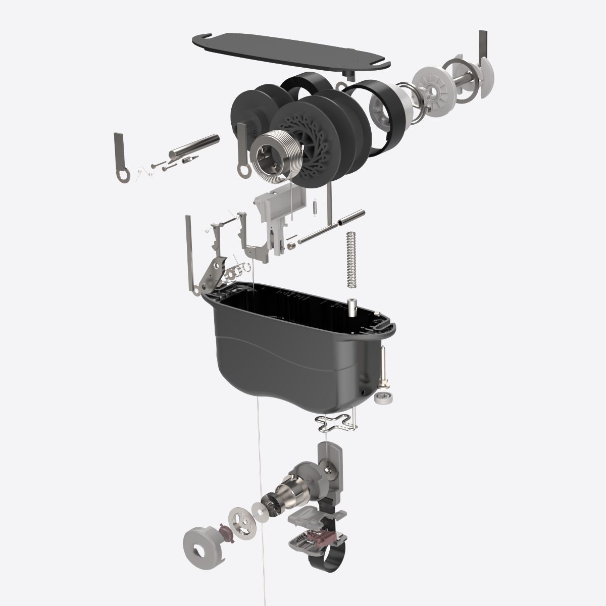 Exploded view of the internal Kradl components.