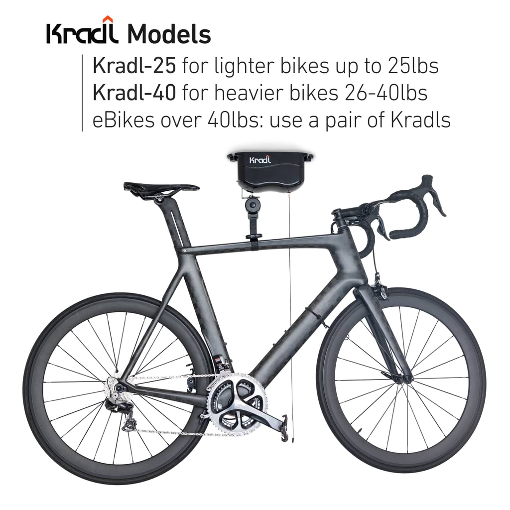Kradl model selection guide with Carbon Fiber bike